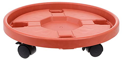 YARNOW Blumenroller Pflanzenroller Kunststoff Transportroller Möbelroller Rolluntersetzer Gefäßroller Blumentopf Untersetzer mit Rollen für Pflanzen Trolley Blumenkübel 36cm