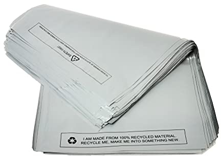 100 x Grey Mailing Bags Strong Self Seal Postage Bags - 12 x 16 (305 x 405 mm) – 100% Waterproof Recyclable Made of Polythene Durable Parcel Shipping Bags
