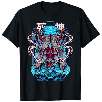 Masque d'anime japonais Kitsune Oni fantôme Demon T-Shirt