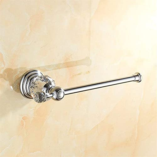 WlP WC-Rollhalter Gold poliert Toilettenpapierhalter Solide Messing Badezimmer Rolle Papier Zubehör Wandhalterung Kristall Toilette Tuch Papierhalter (Color : Silver)