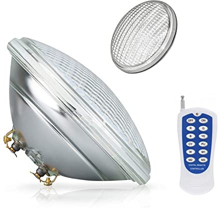 LED Poolbeleuchtung, PAR 56 RGB Scheinwerfer Unterwasser LED Beleuchtung,IP68 Wasserdicht Poolscheinwerfer 12V LED-Poolleuchten Pool Light(45W)