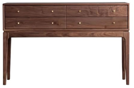 Consola Entrada Mesa de entrada de nogal negro, consola moderna de mediados de siglo con 4 cajones, mesa auxiliar, mesa de sofá, for sala de estar, entrada y dormitorio Mesa Consola Recibidor(Grande)