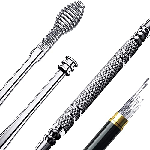 Ohrenschmalz Entferner,Ohrenreiniger,Ohrenreiniger Set,Edelstahl Spirale Ohrreiniger,Ohrlöffel,Ohrenschmalz entfernung/Ohrenreinigung, Ear Cleaner für Erwachsene,mit Aufbewahrungskiste(Silber)