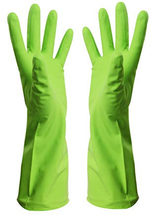 Générique Gants en Latex Nitrile caoutchouc lisse travail gant de toilette ménage nettoyage mitaines maison jardin cuisine outils vaisselle produits (Color : Green, Size : M)