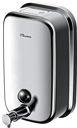 PLUSSEN Seifenspender aus Edelstahl 304, Seifenspender für die Wand, für flüssige Handseife / Bad (500 ml)