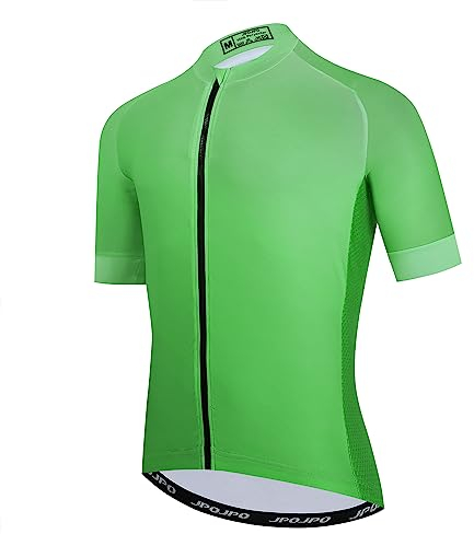 Radtrikot Herren Fahrrad MTB Top Biking Shirt Kurzarm Fahrrad Reiten Straße Kleidung Schnell Trocken, Grün, L
