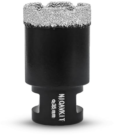 NICAVKIT Foret diamanté pour carrelage - 35 mm - Scie cloche diamantée M14 - Pour porcelaine, carrelage, granit, marbre, carrelage