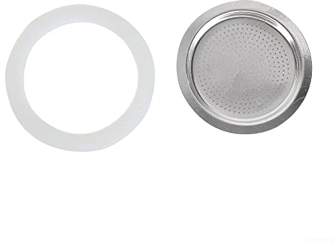 Oniissy 1 joint en caoutchouc pour moka et 1 tamis, joint d'étanchéité de rechange pour cafetière à moka (12 tasses + tamis, 12 tasses + tamis )
