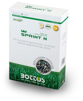 Bottos Sprint N 2 kg - Concime Fertilizzante granulare per tappeti erbosi - Azoto a cessione programmata per l'immediato rinverdimento - Prato Erboso Shop
