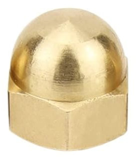 Messing Kuppelmuttern,Sechskantmutter Kappe Brass Cap Nut M3 M4 M5 M6 M8 M10 M12 M14 M16 M18 M20 Decorative Nut Cover Half Round Acorn Nut Round Head Hex Nut(5Pcs)(M12)