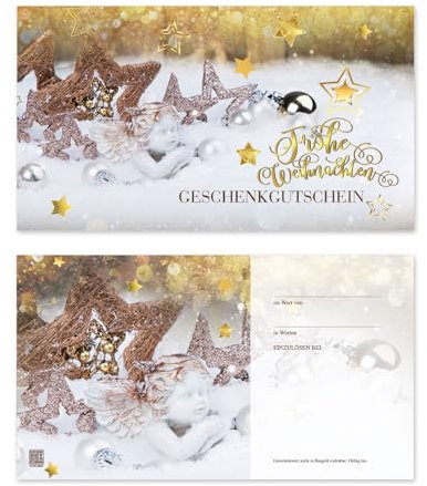 GESCHENKGUTSCHEINcom by POS-HAUER. 10 Gutscheine, blanko zum selber Ausfüllen. Für Weihnachten Weihnachtsmotiv.