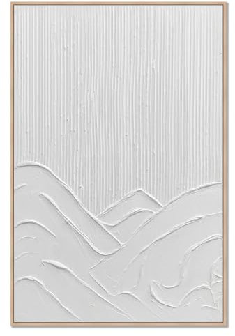 DekoArte - Quadri moderni soggiorno in rilievo MAREA 60x90 cm - Quadri con cornice colore legno incluso