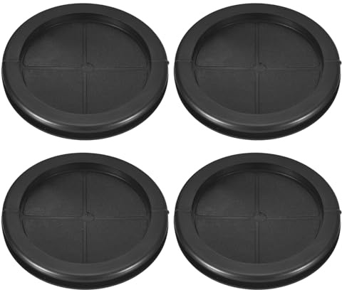 sourcing map 4Pcs Rubber Grommets 3-1/8 (80mm) Drill Hole, 2-3/4 (70mm) ID Double Sided Hole Plugs Ring Gasket for Firewall Cable Wire Protecting, Black