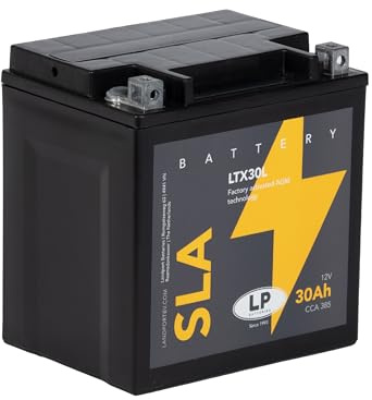 LANDPORT Batterie 12V 30Ah LTX30L SLA kompatibel für HD Road King Classic, Street Glide, Schneemobil Polaris Wide Trake, Chopper