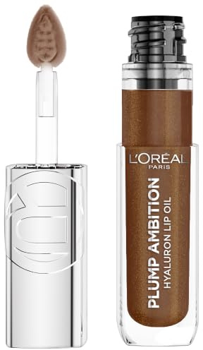 L'Oréal Paris - Gloss Hyaluron Lip Oil - Lèvres Hydratées et Repulpées Instantanément - Enrichi en Acide Hyaluronique - Plump Ambition - Teinte : La Nuit Sparkle