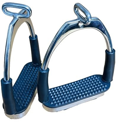 Offset-Steigbügel, flexibel, poliert, silberfarben, Biegeeisen, Reiten, S/Stahl, englische Steigbügel (12,1 cm)