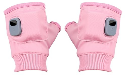 SUIOPPYUW Winddichte, beheizte Handschuhe mit USB Aufladung. Outdoor Abenteuer 3. Handschuhe mit leitfähigen Heizelementen für 360 °, Rosa