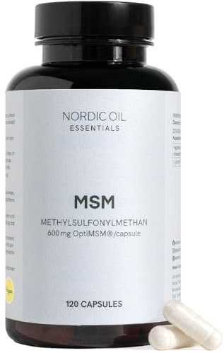 MSM Kapseln | 120 Kapseln mit 100% reinem OptiMSM® | Hochdosiert mit 600 mg je Kapsel | Für Gelenke & Regeneration | Laborgeprüft & vegan | Nordic Oil