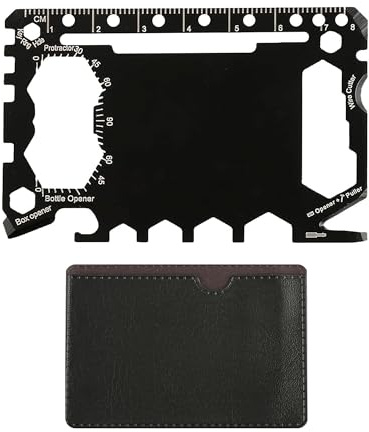 KTHZI Tarjeta multiherramienta 46 en 1, juego de cartera de tamaño de tarjeta de crédito, multiherramienta de acero inoxidable para acampar y al aire libre, regalo perfecto para hombres para Navidad