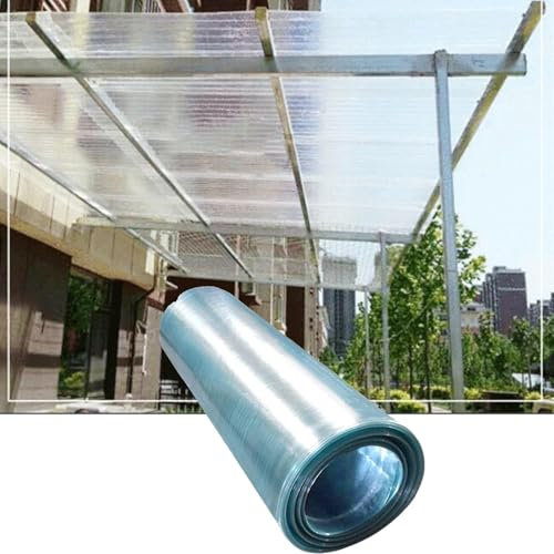 BANTASE Toiture en Polycarbonate Isolante, Panneaux De Lumière Naturelle en Fibre De Verre for Jardin Et Serre, Couverture De Toit Transparente Résistante Aux Chocs Et Toutes Saisons(1x3m(3.3x9.8ft))