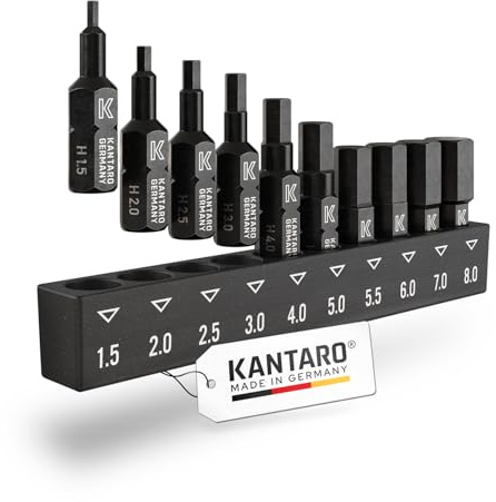 KANTARO 3041 10-tlg. Sechskant Bitsatz - Made in Germany für Innensechskant Schrauben