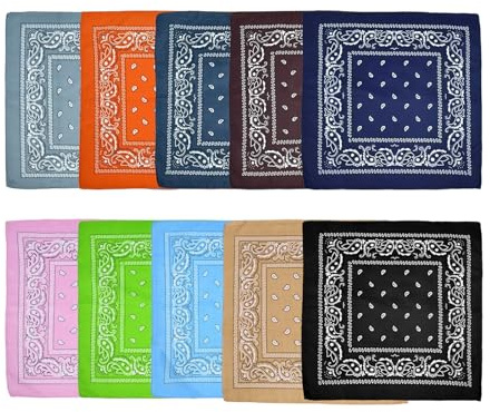 10 Stück Bandana Damen Multifunktionale Große Paisley Bandana Kopftücher für Damen und Herren Nickituch Baumwolle Halstücher für Biker Headwear Haar Schal Ansatz Handgelenk