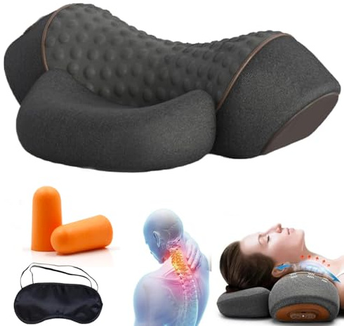 Wxshang Prime Physio Masseur Cervical 3-en-1, Coussin De Massage Cervical PrimePhysio avec Traction, Massage Et Chaleur, Masseur D'épaules pour Soulager Les Douleurs des Tissus Profonds (Gris Foncé)