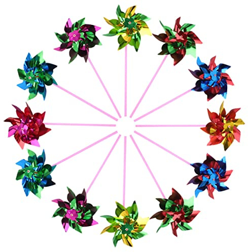 Toyvian 50pièces Moulins à Vent Décoratifs pour Garçon Fille Jouet De Moulinet De Parc Décoration De Moulinet Coloré