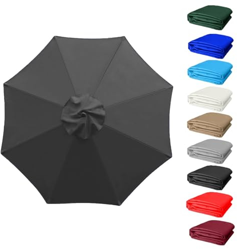 Ombrellone da giardino impermeabile per 6/8 stecche 2 m elegante bianco copertura per terrazza spiaggia e terrazza resistente ai raggi UV baldacchino esterno per parasole