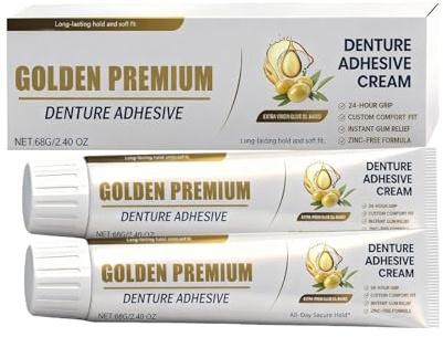 Crema Adesiva per Dentiere per un Confort Naturale - Tenuta Sicura per un Sorriso Fiducioso, Stabilità Confortevole Tutto il Giorno per Esaltare il Tuo Aspetto Naturale(2pcs)