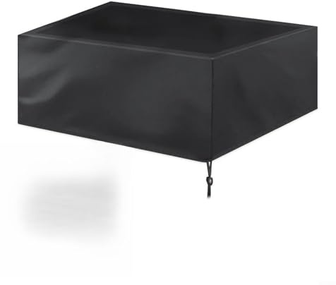 Oniissy 210D Oxford Cloth Waterproof Billiard Pool Table Cover with Drawstring for 8ft and 9ft Outdoor Tables, Black Silver Dust Protection(287x155x82CM)