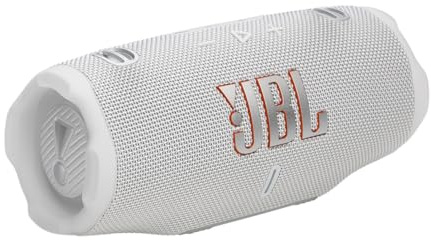 JBL Charge 6 Wireless Portable Bluetooth Speaker, 28 Hours of Playtime, Waterproof, Dustproof and Drop-Proof, AI Sound Boost, Auracast Multi-Speaker Connection, White, Renewed