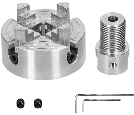 SFCNCVBTBX Mandril de torno 3/4 mordazas con perno montaje autocentrante manual for rectificado, fresado y torneado 3,17 mm/5 mm/8 mm herramienta Mandril(4 jaws-5mm)
