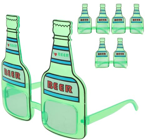 Gatuida 4 Occhiali Decorativi a Forma di Bottiglia di Birra Verde Accessori per Feste Tropicali e Bicchieri da Birra Divertenti Occhiali da Spiaggia Riutilizzabili per Party in Piscina