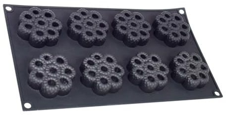 ZYMIADOU Moules à tartelettes efficaces en silicone à 8 cavités pour dessert aux framboises - Passe au lave-vaisselle - Utilisation polyvalente - Divers moules de cuisson de qualité alimentaire