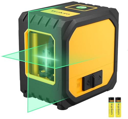 2 Lines Cross Laser Level, Green Line Laser Laser line Level, Self Leveling Laser for Tile, Picture Hanging, Home Renovation, Indoor Project