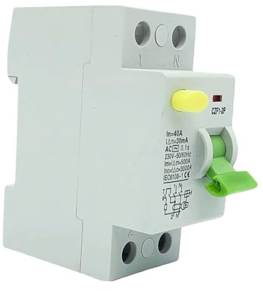Disjoncteur différentiel électromagnétique type A/AC 30 mA 100 mA 63 A Disjoncteur différentiel électronique 2P RCBO Protecteur de fuite d'interrupteur d'air(A Class EM Type,2P32A30MA)