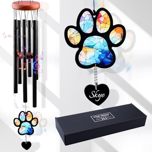 68cm Carillon à Vent Commémoratif, Commémorer Les Animaux Perdus | Carillon a Vent Exterieur pour Jardins Patios Terrasses Décoration Intérieure, Idéal Cadeau pour Famille ou la Amis (Pattes)