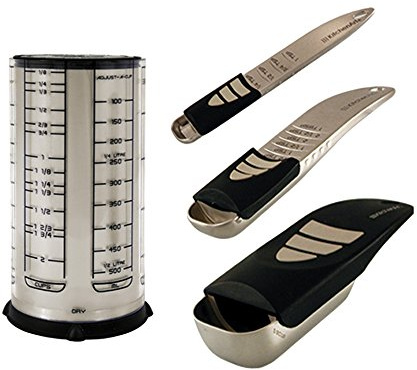 KitchenArt Baker’s Pro Adjust-A-Measure Set, 4-Piece, Satin