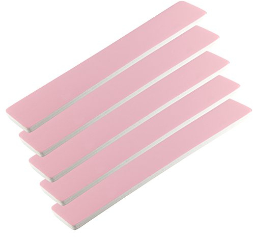 5x NAILFUN High Polish Jumbo Polierfeile der neuen Generation pink/weiss