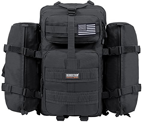 Seibertron S.J.B.B-1 Falcon Outdoor Rucksack - Wasserdichter, kompakter Rucksack für Trekking, Camping und Gipfeltouren (schwarz 37L(1+ 2))