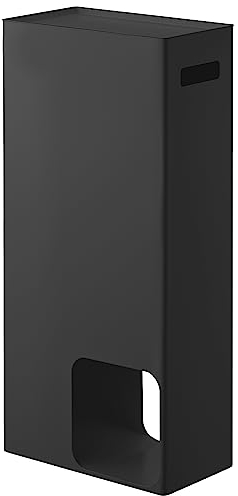 Yamazaki 3456 TOWER Toilettenpapierspender, schwarz, Stahl, Minimalistisches Design, 23 x 12,5 x 48 cm (LxBxH)
