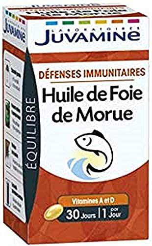 JUVAMINE - Défenses Immunitaires - Huile de Foie de Morue - Contient les Vitamines A & D - 30 Capsules