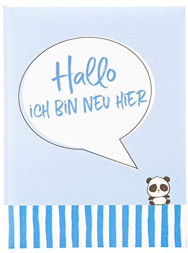 goldbuch Babytagebuch, Ich bin neu hier, 21x28 cm, Leinenstruktur, 44 illustrierte Seiten, Blau, 11 805
