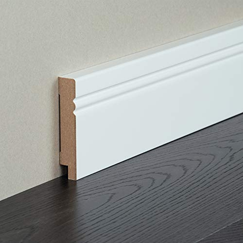 HORI Sockelleisten-Set für Innenräume – hochwertige Massiv- und MDF-Leisten in RAL9010 & RAL9016, lackiert oder foliert, in verschiedenen Designs wie Style I foliert RAL9016 I MDF - 69