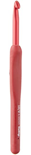 Tulip TED-100E Häkelhaken Größe 10, Thermoplastisches Elastomer (TPE), silber, 6mm