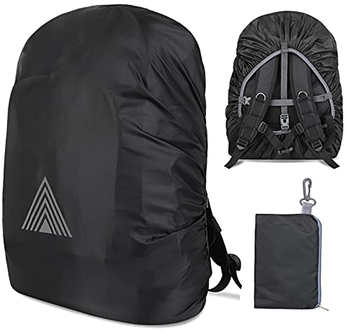 ZYXTLY Regenschutz für Rucksack 15-75L,Regenschutz Schulranzen mit Reflexstreifen & Kreuz Verstellschnalle,Regencape Wasserdichter Regenhülle Rucksack Regenschutz für Wandern,Camping und Radfahren