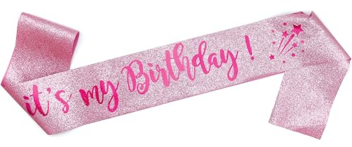 OMISS It's My Birthday - Banda de rosas con purpurina - Sé la más hermosa para tu cumpleaños