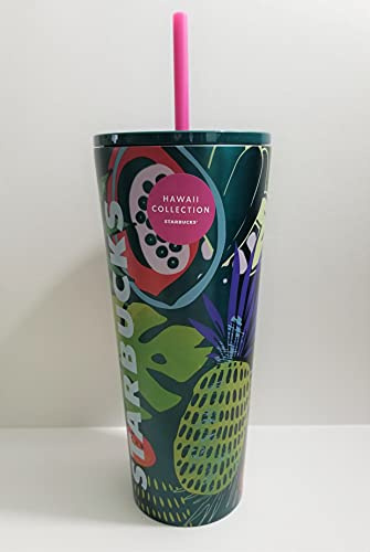 Starbucks Hawaii Collection Gobelet en acier inoxydable Motif feuilles de palmier 680 ml