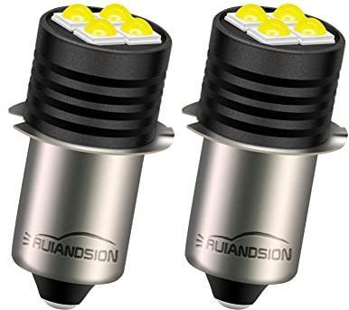 Ruiandsion 2pcs P13.5S LED Torch Light Bulb 3V 3030 4SMD Chips LED Replacement Bulb for 2 Cells C&D Flashlights Work Lights